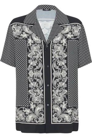 Balmain Skjorte, Herre, Flerfarvet, M, Short Sleeve Bluser