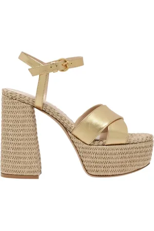 Gianvito Rossi Sko, Dame, Gul, 39 EU, Læder, Gyldne Hæl Læder Pumps