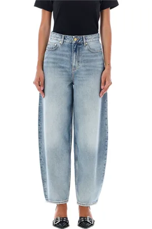 Ganni Jeans, Dame, Blå, W27, Denim, Lyseblå Vintage Ballon Denim Jeans