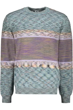 M Missoni Strik, Herre, Flerfarvet, XL, Uld, Uld Jacquard Crew-Neck Sweater