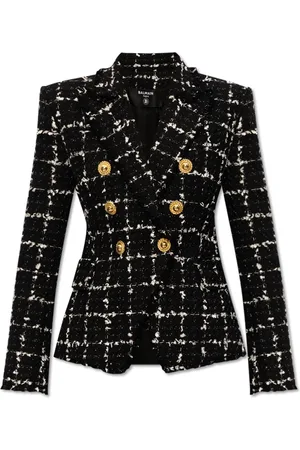 Balmain Jakke, Dame, Sort, S, Tweed, Tweed blazer