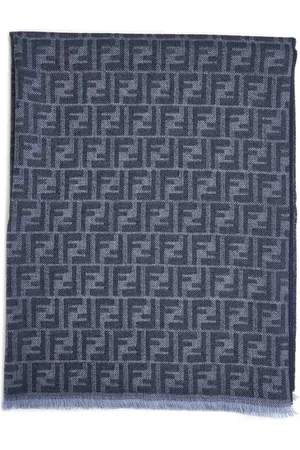 Fendi Tilbehør, Herre, Blå, ONE SIZE, Uld, Scarf Uld Blå