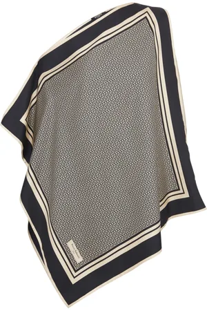 Balmain Bluser & Skjorter, Dame, Sort, S, Uld, Asymmetrisk monogram halstørklæde top