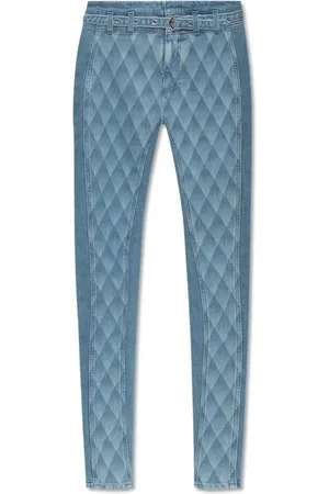 Balmain Jeans, Dame, Blå, S, Denim, Jeans med bælte