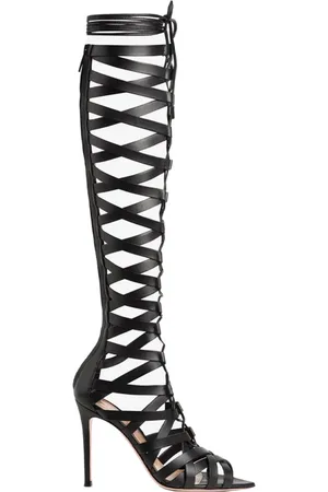 Gianvito Rossi Sko, Dame, Sort, 39 EU, Læder, Sorte Læderstøvler Produceret i Italien