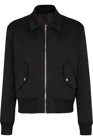 Balmain Jakke, Herre, Sort, L, Bomuld, Bomberjakke i bomuld med vintage logo