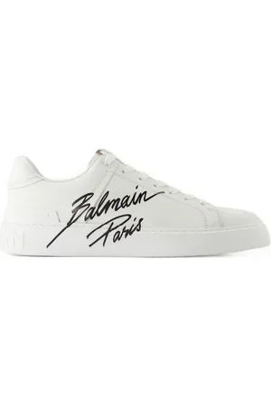 Balmain Sko, Herre, Hvid, 44 EU, Læder, Hvide Læder Court Sneakers