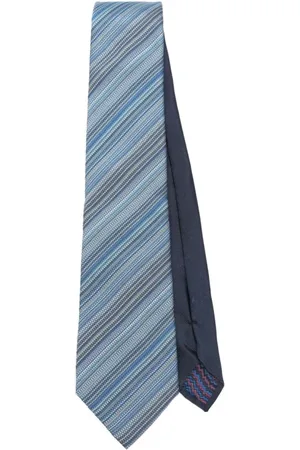 Missoni Tilbehør, Herre, Blå, ONE SIZE, Blå Mønstret Selvbindeslips i Jacquard