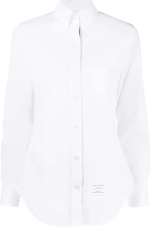 Thom Browne Bluser & Skjorter, Dame, Hvid, 2XS, Bomuld, Premium Bomuld Skjorte