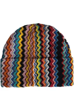Missoni Tilbehør, Dame, Flerfarvet, ONE SIZE, Uld, Geometrisk Fantasi Uldblanding Multifarvet Huer