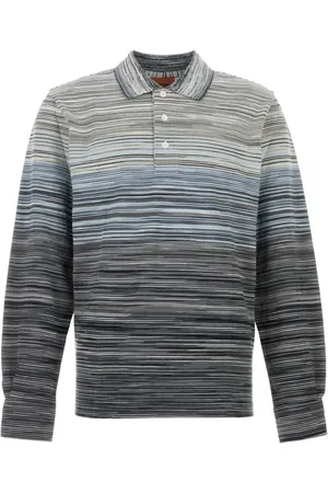 Missoni Top, Herre, Grå, M, Broderet Piquet Polo Skjorte