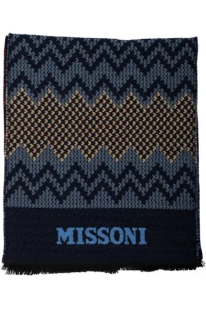 Missoni Tilbehør, Herre, Blå, ONE SIZE, Uld, Stilfuldt Tørklæde til Moderigtigt Look
