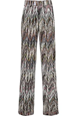 Missoni Bukser, Dame, Flerfarvet, XS, Bomuld, Chevron Strik Palazzo Bukser