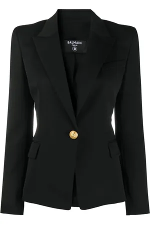 Balmain Jakke, Dame, Sort, S, Uld, Luksuriøs Sort Uld Blazer