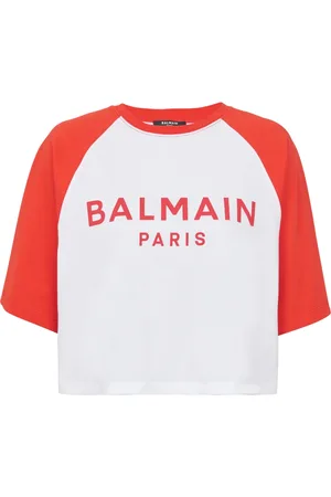 Balmain Top, Dame, Rød, S, Bomuld, Paris T-shirt