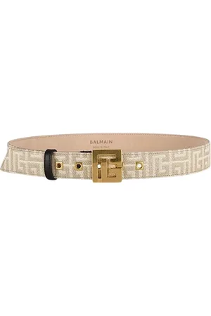 Balmain Tilbehør, Dame, , 85 CM, Uld, Monogram Stofbælte med Guldbelægning