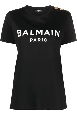 Balmain Top, Dame, Sort, S, Klassisk Sort og Hvid T-shirt