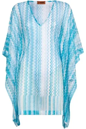 Missoni Badetøj, Dame, Blå, M, Blå Chevron Cover Up Kjole