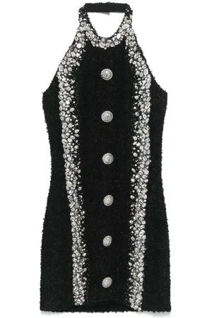 Balmain Kjole, Dame, Sort, S, Sort Åben Ryg Kjole