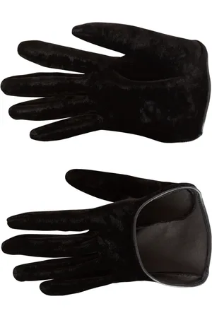 Balmain Tilbehør, Dame, Sort, 6 IN, Polyester, Korte fløjlshandsker