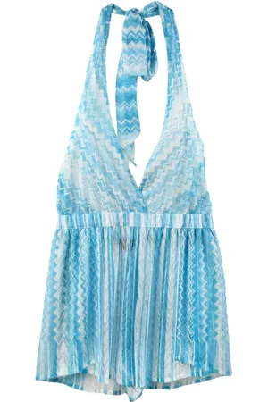 Missoni Kjole, Dame, Blå, S, Polyester, Semitransparent jumpsuit med sløjfelukning