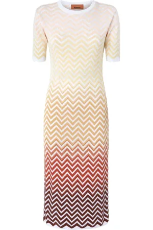 Missoni Kjole, Dame, Flerfarvet, L, Bomuld, Elegant Lang Kjole Dametøj