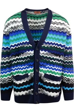 Missoni Strik, Herre, Flerfarvet, 2XL, Uld, MultiColour Zig-Zag Sweater