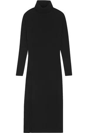 Saint Laurent Kjole, Dame, Sort, XL, Cashmere, Sort Cashmere Kjole