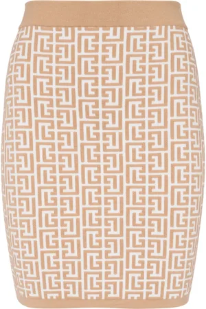 Balmain Nederdel, Dame, , 2XS, Nylon, Monogram Strik Nederdel