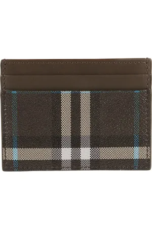 Burberry Tilbehør, Dame, Flerfarvet, ONE SIZE, Uld, Khaki Tjek Print Kortlommer Pung