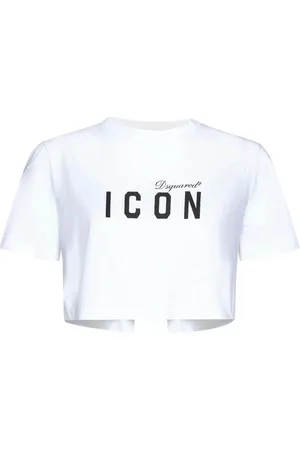 Dsquared2 Top, Dame, Hvid, M, Bomuld, Ikon Kortærmede T-shirts Lavet i Italien