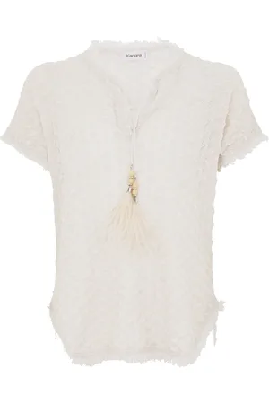 KANGRA CASHMERE Strik, Dame, , M, Bomuld, Sweater Bianco Ss25