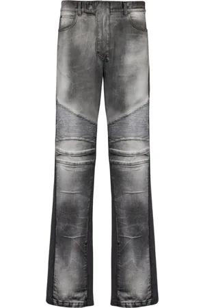 Balmain Jeans, Herre, Grå, W36, Denim, Loose-fit denim biker jeans