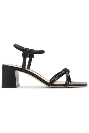 Gianvito Rossi Sko, Dame, Sort, 38 EU, Læder, Sorte Læder Sandaler Elegante Hæle