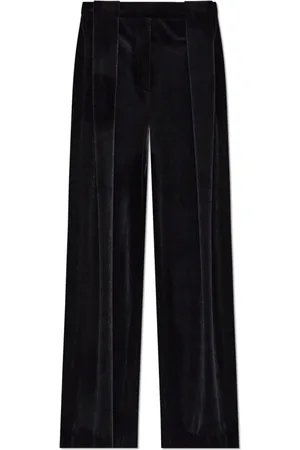 Balmain Bukser, Dame, Sort, S, Uld, Fløjlsbukser med forlommer
