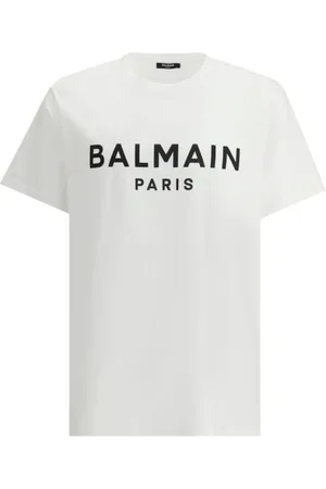 Balmain Top, Herre, Hvid, L, Bomuld, Monogram Bomuld T-shirt