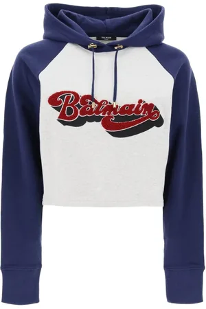 Balmain Sweathshirts & Hoodies, Dame, Flerfarvet, L, Bomuld, Hættetrøje