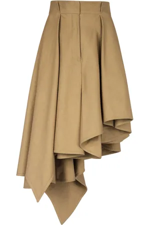 Balmain Nederdel, Dame, , M, Bomuld, Asymmetrisk plisseret bomuld nederdel