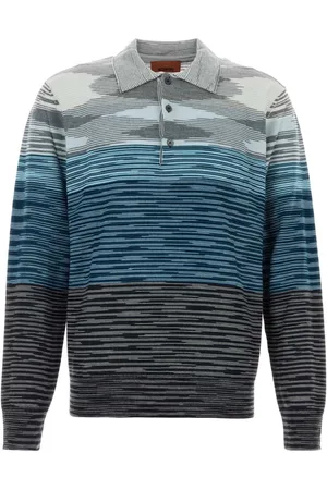 Missoni Top, Herre, Flerfarvet, 4XL, Uld, Broderet uld polo skjorte