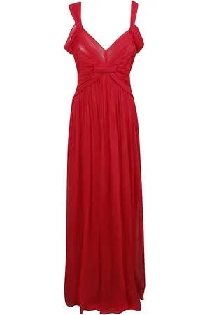 Alberta Ferretti Kjole, Dame, Lyserød, S, Chiffon, Silkekjole med lang længde