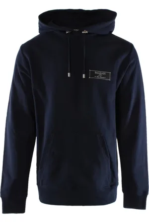 Balmain Sweathshirts & Hoodies, Herre, Blå, L, Bomuld, Blå Bomuldssweater til Mænd