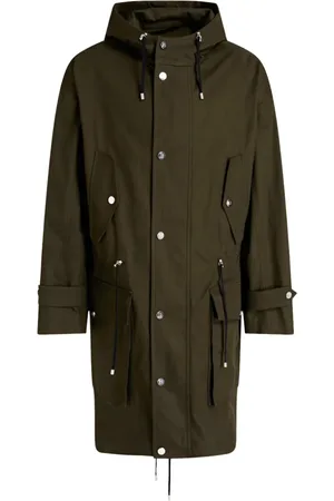 Balmain Frakke, Herre, Grøn, L, Bomuld, Army Fishtail Parka Frakke
