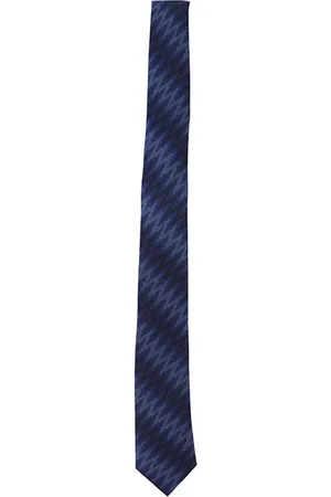 Missoni Tilbehør, Herre, Blå, ONE SIZE, Silke Zig Zag Mønstret Slips