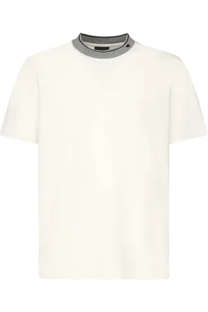 Emporio Armani Top, Herre, , M, Uld, Stilfulde Off-White Crewneck T-shirts og Polos