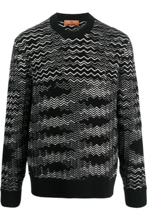 Missoni Strik, Herre, Sort, M, Uld, Sort Zig Zag Sweater
