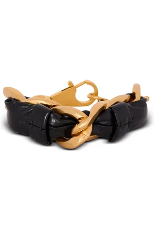 Balmain Tilbehør, Dame, Sort, ONE SIZE, Læder, 1945 Blød kæde og læderarmbånd