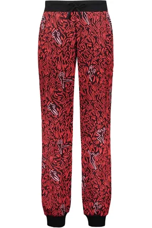 M Missoni Bukser, Herre, Rød, XL, Bomuld, Jacquard Strikbukser med Elastisk Talje