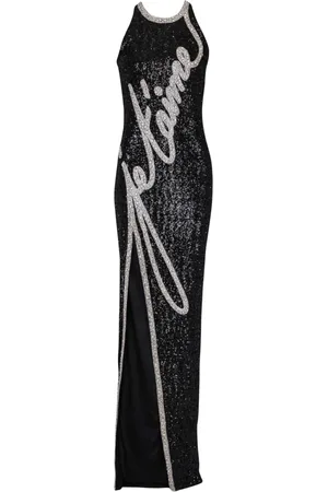 Balmain Kjole, Dame, Sort, S, Polyester, Lang 