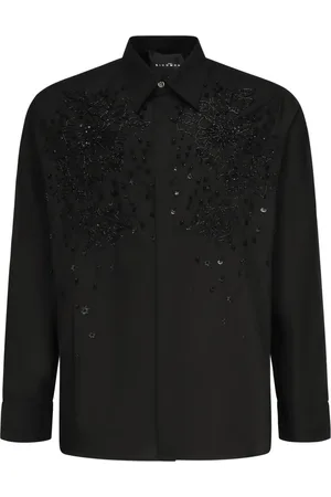 John Richmond Skjorte, Herre, Sort, L, Sort Button-Up Skjorte Regular Fit