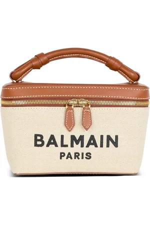 Balmain Taske, Dame, , ONE SIZE, Læder, B-Army Toilettaske i lærred og læder